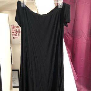 Strapless ribbed flowy LBD